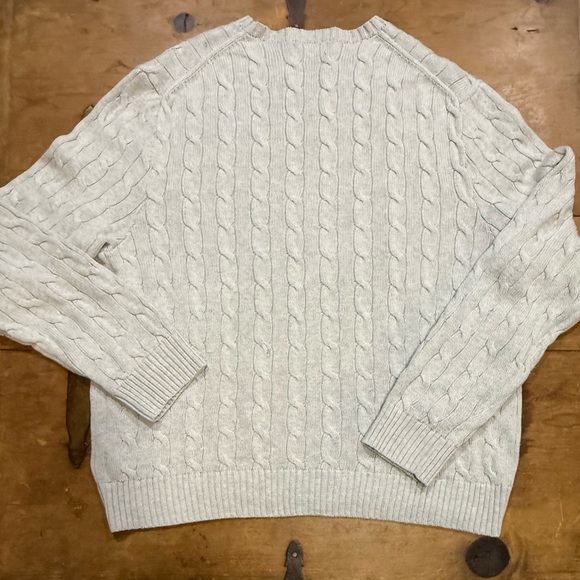 Polo Ralph Lauren Cable Knit Sweater Men’s XXL Gray Cotton Classic Logo - Picture 3 of 6
